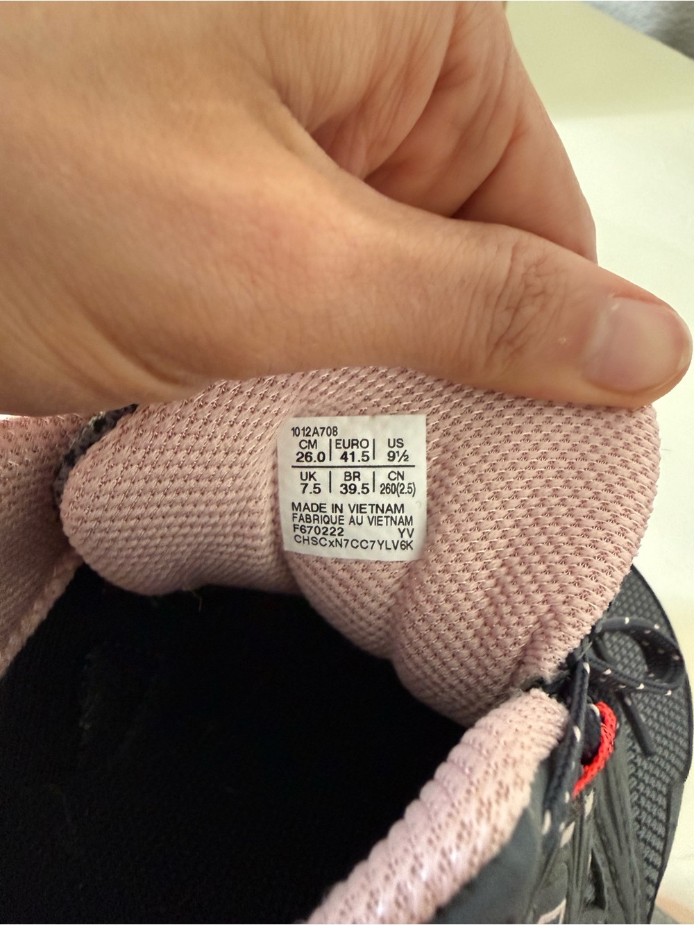 Asics Dark Gray and Coral Pink Trail Running Sneakers - Picture 7 of 13
